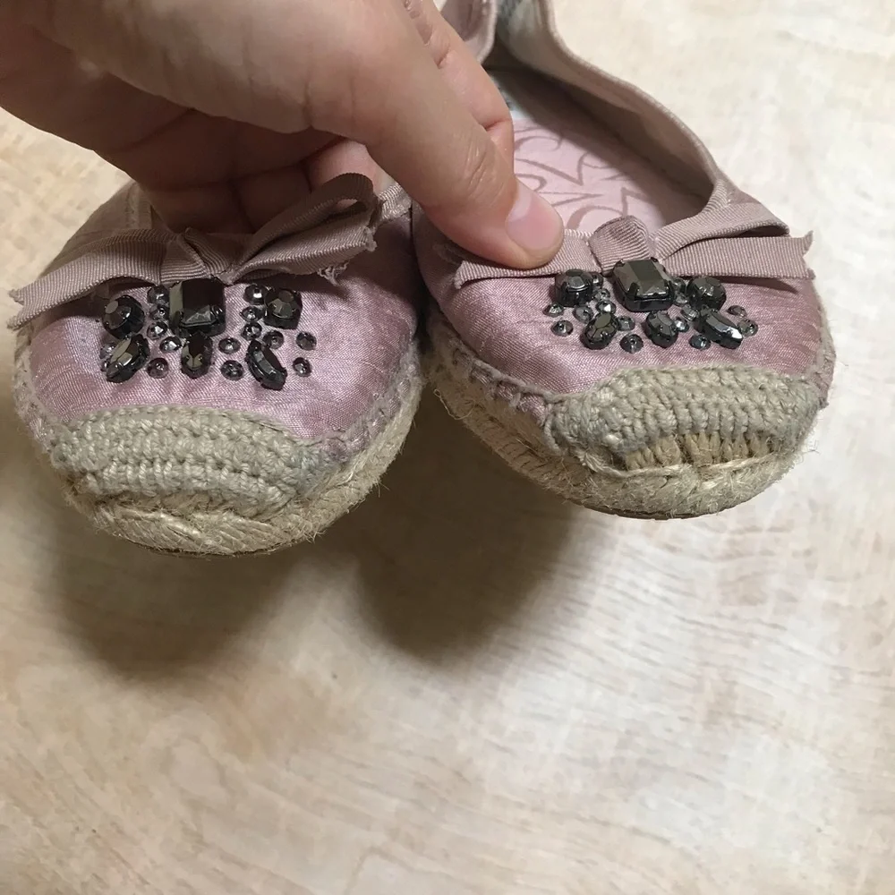 Vera Wang Espadrilles Pink Rhinestone Size 7.5